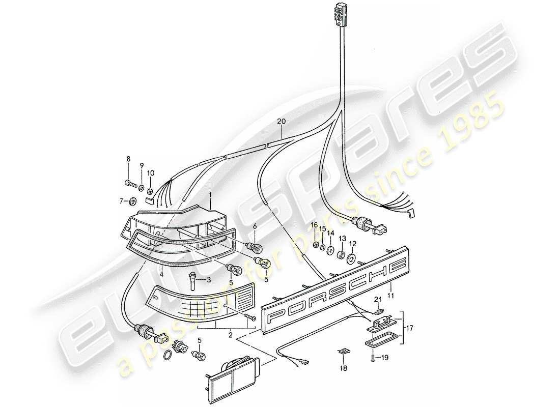 porsche 959 (1987) lighting part diagram