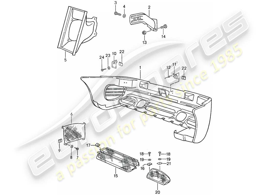 porsche 959 (1988) bumper part diagram