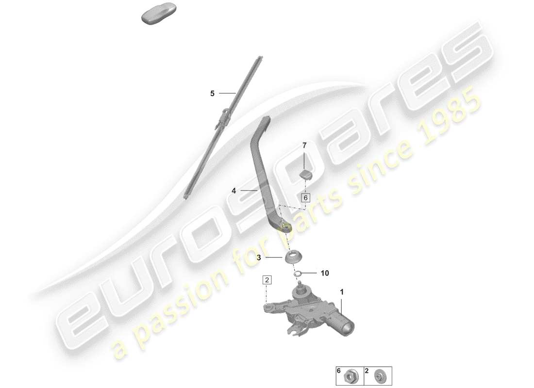 porsche 2019 rear window wiper part diagram