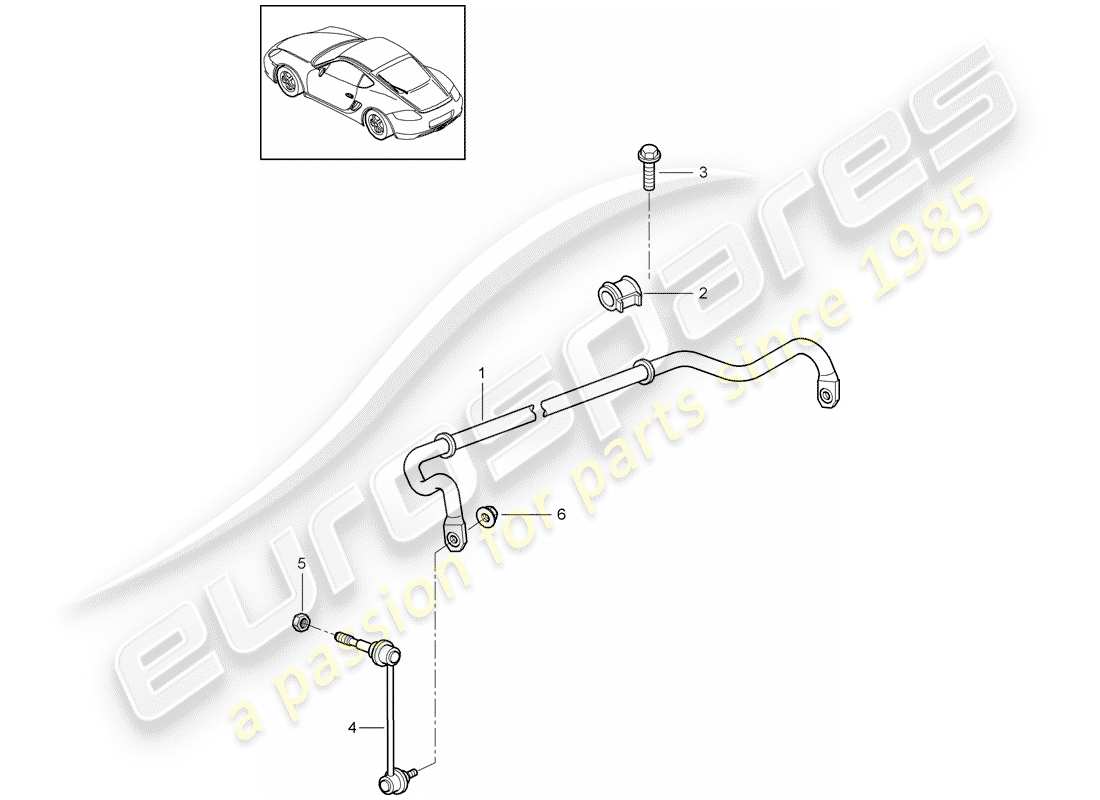 porsche cayman 987 (2011) stabilizer part diagram