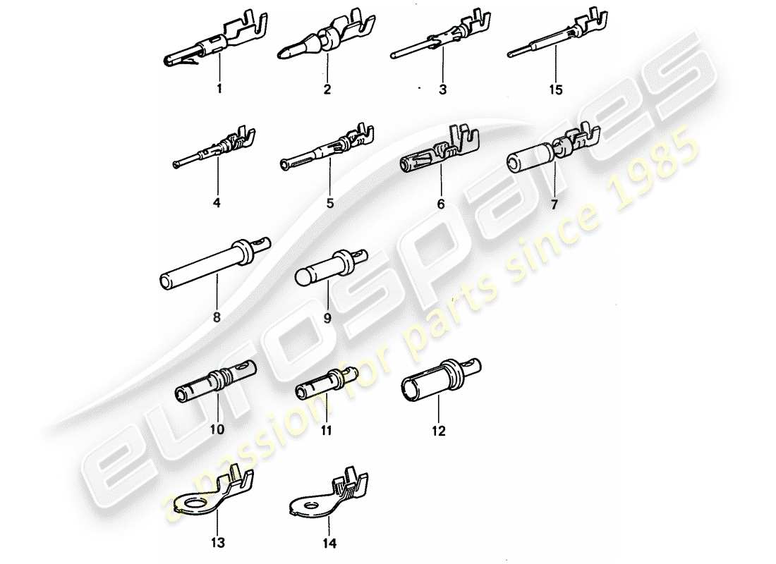 porsche 968 (1995) pin (male) terminal - contact pin - cable shoe part diagram