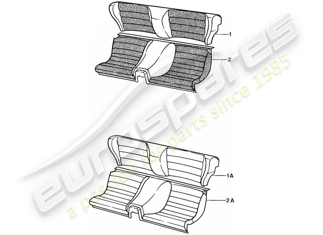 porsche 924 (1978) emergency seat - complete part diagram