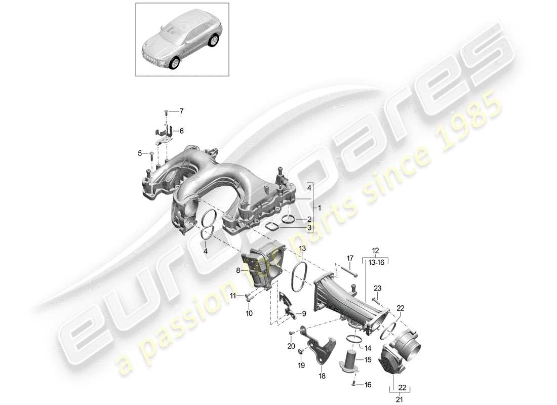 porsche macan (2016) intake manifold part diagram