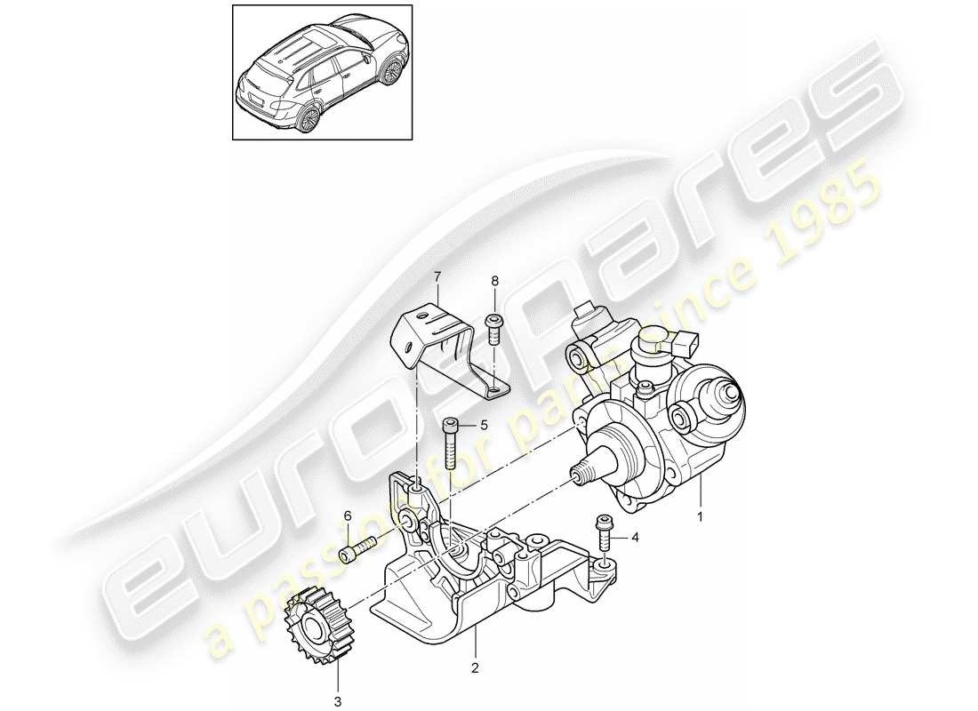 porsche cayenne e2 (2016) high pressure pump part diagram