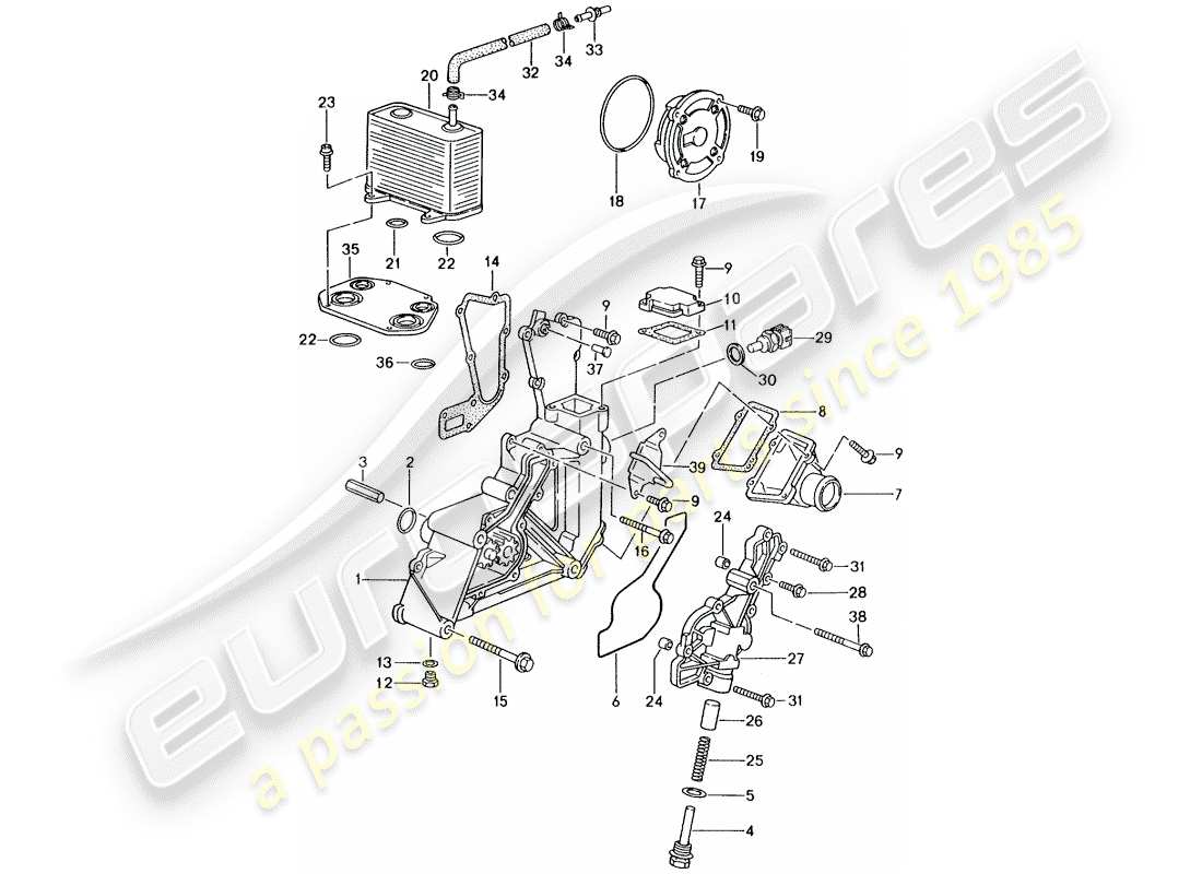 porsche boxster 986 (2001) oil pump part diagram