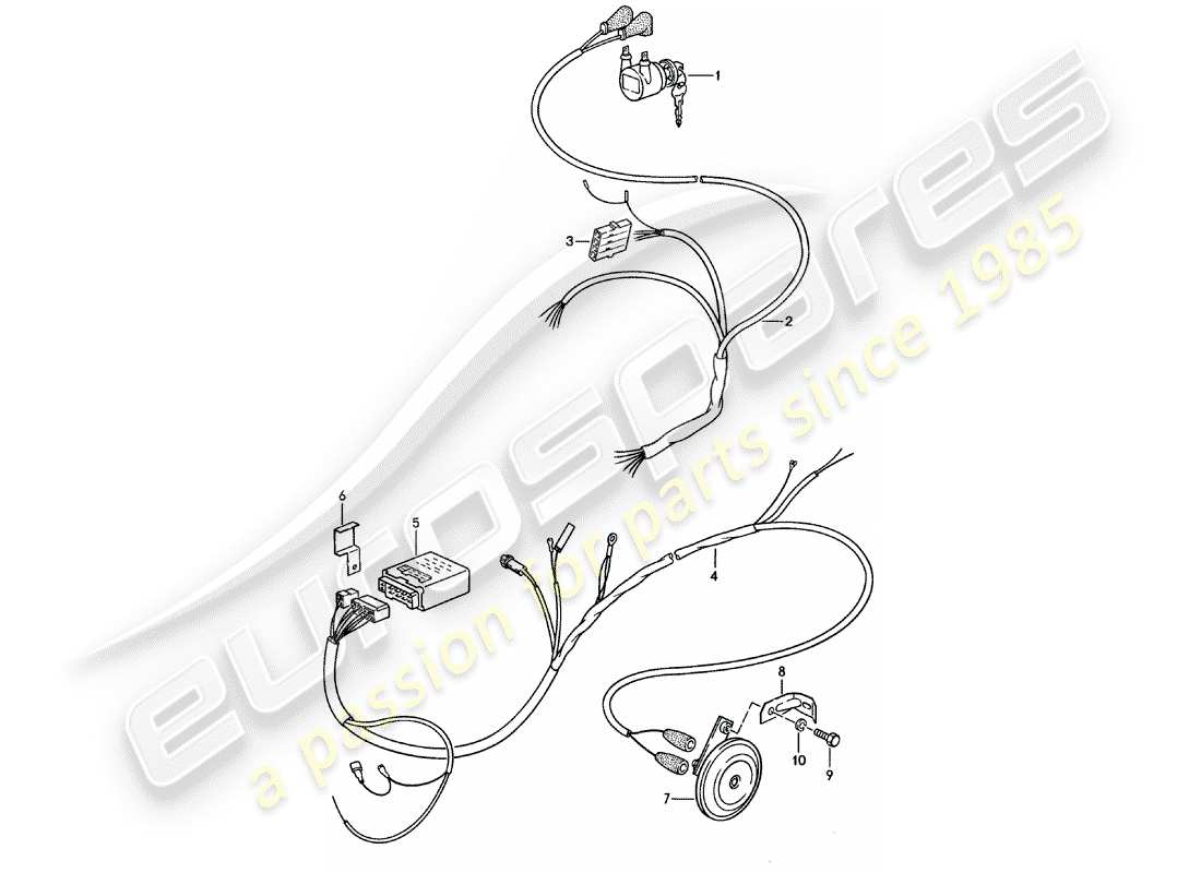 porsche 911 (1983) alarm system part diagram