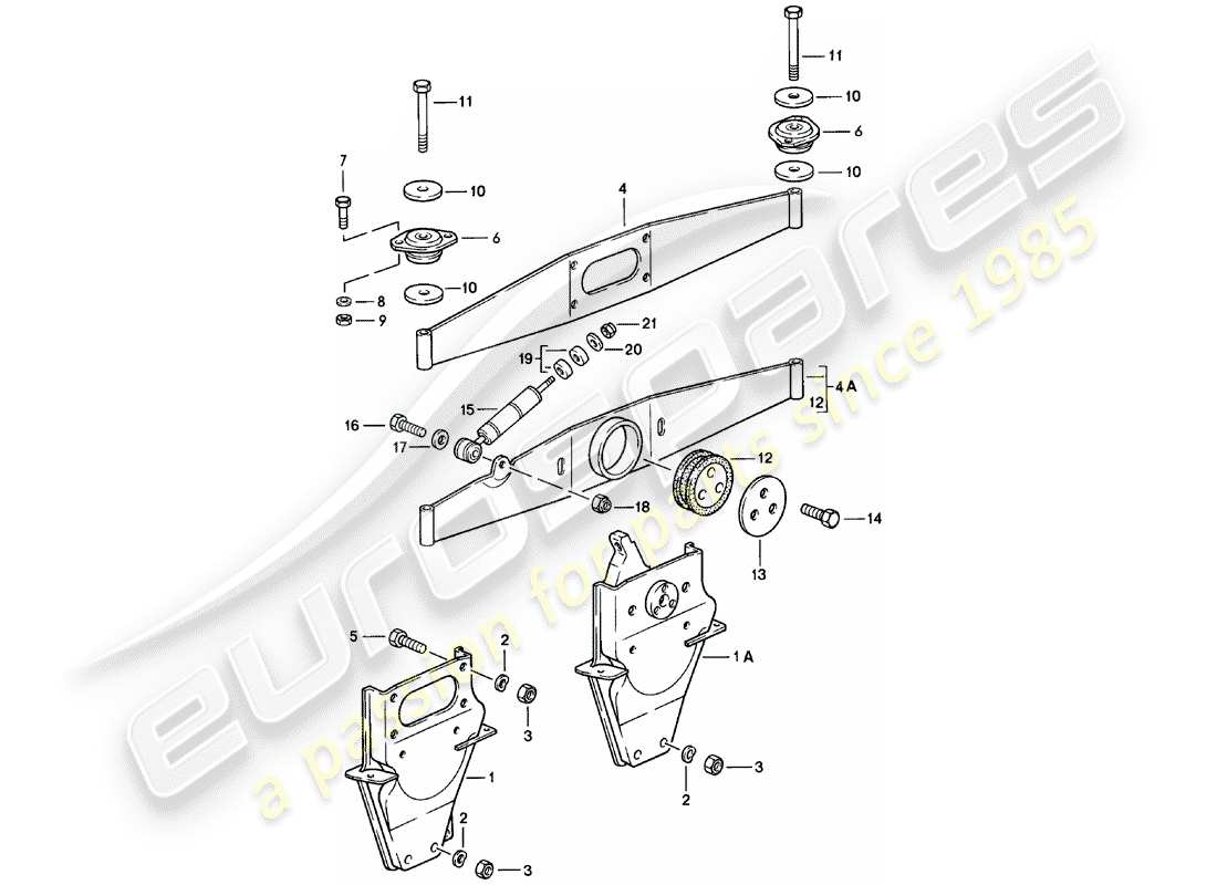 porsche 911 (1983) engine suspension part diagram