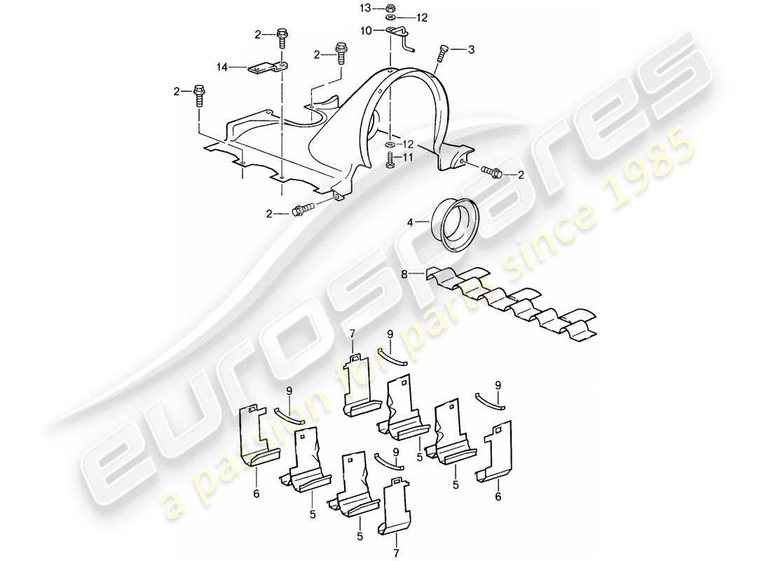 porsche 959 (1987) air duct part diagram