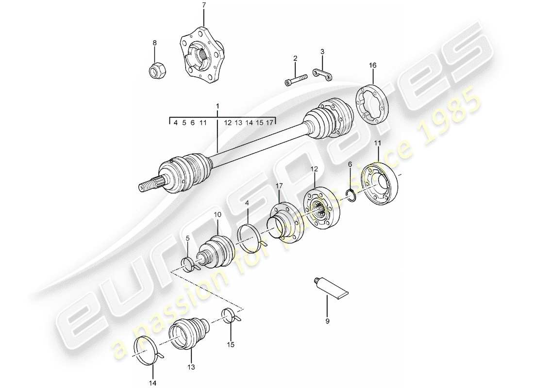 porsche 996 (1998) drive shaft - wheel hub - f 99-2s603 556>> - f 99-2s642 148>> - f 99-2s630 714>> - f 99-2s603 623>> - f 99-2s642 182>> - f 99-2s630 737>> part diagram