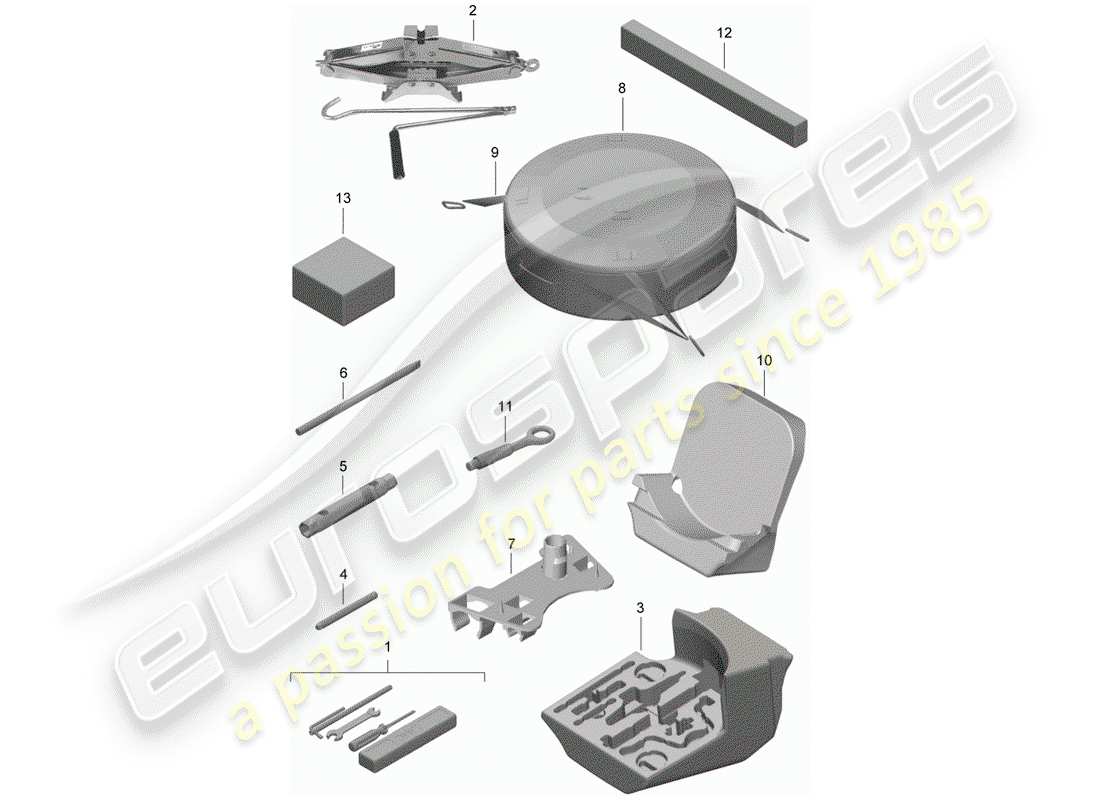 porsche boxster 981 (2015) tool part diagram