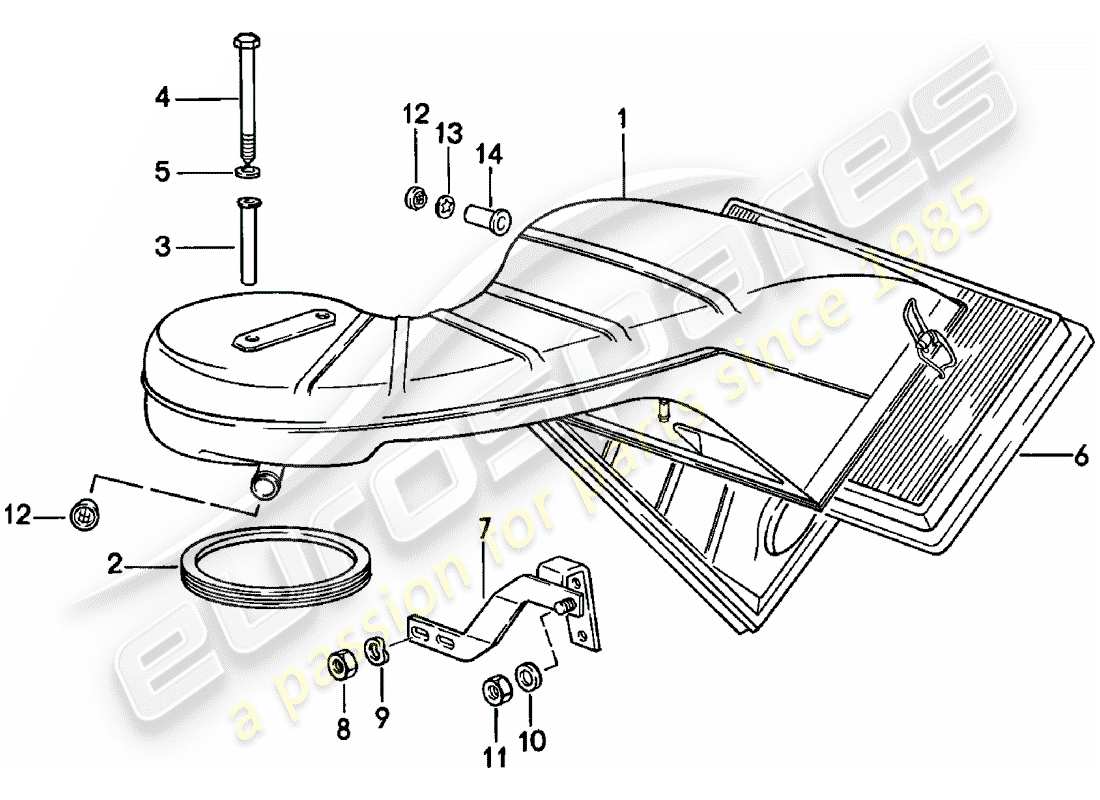 porsche 911 (1978) air cleaner part diagram