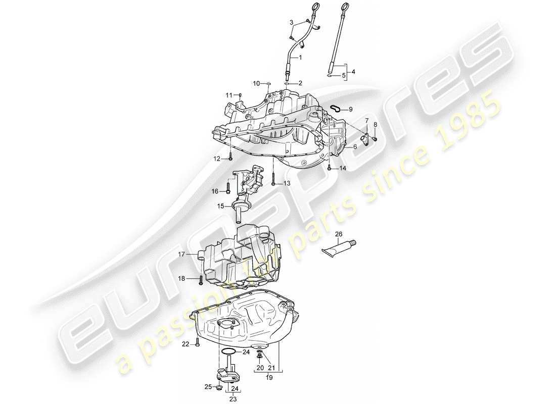 porsche cayenne (2009) oil dipstick part diagram