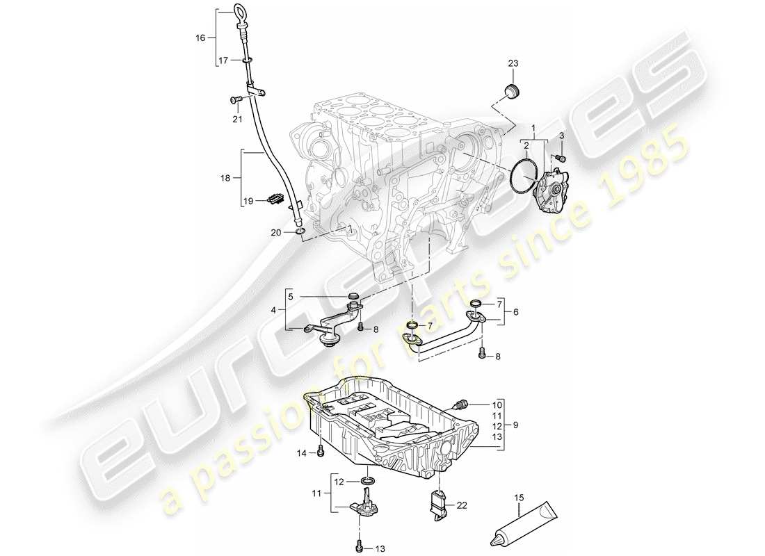 porsche cayenne (2009) oil pump part diagram