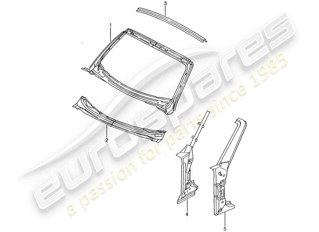 porsche boxster 986 (2000) cowl part diagram