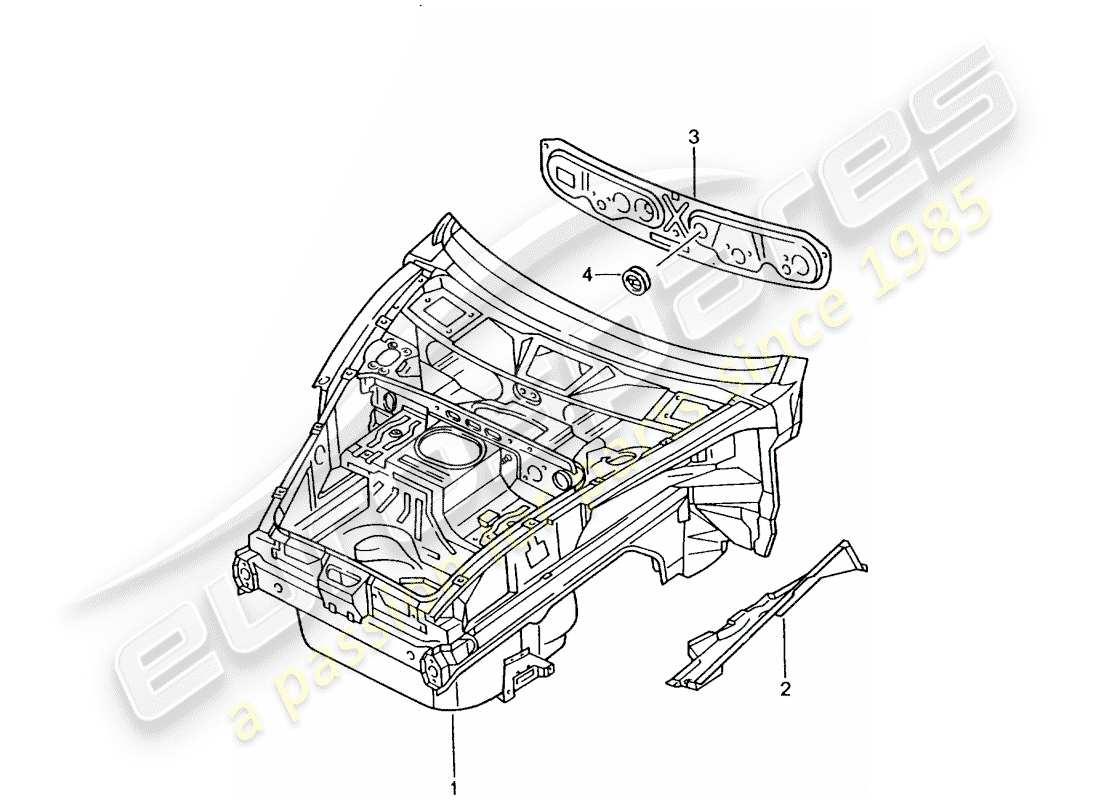 porsche 996 gt3 (2001) front end part diagram