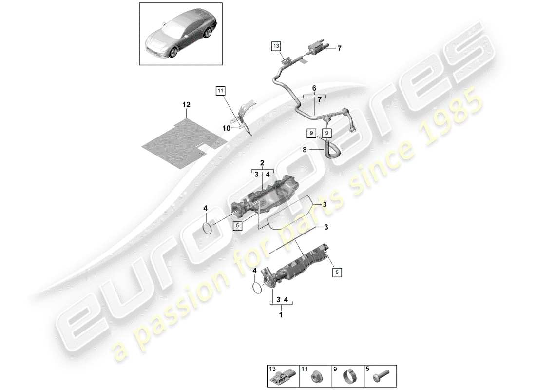 porsche panamera 971 (2018) intake pipe part diagram