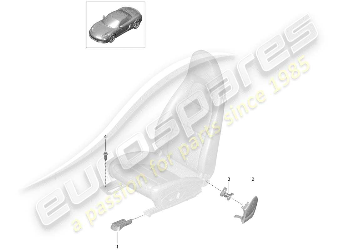 porsche boxster 981 (2013) seat part diagram