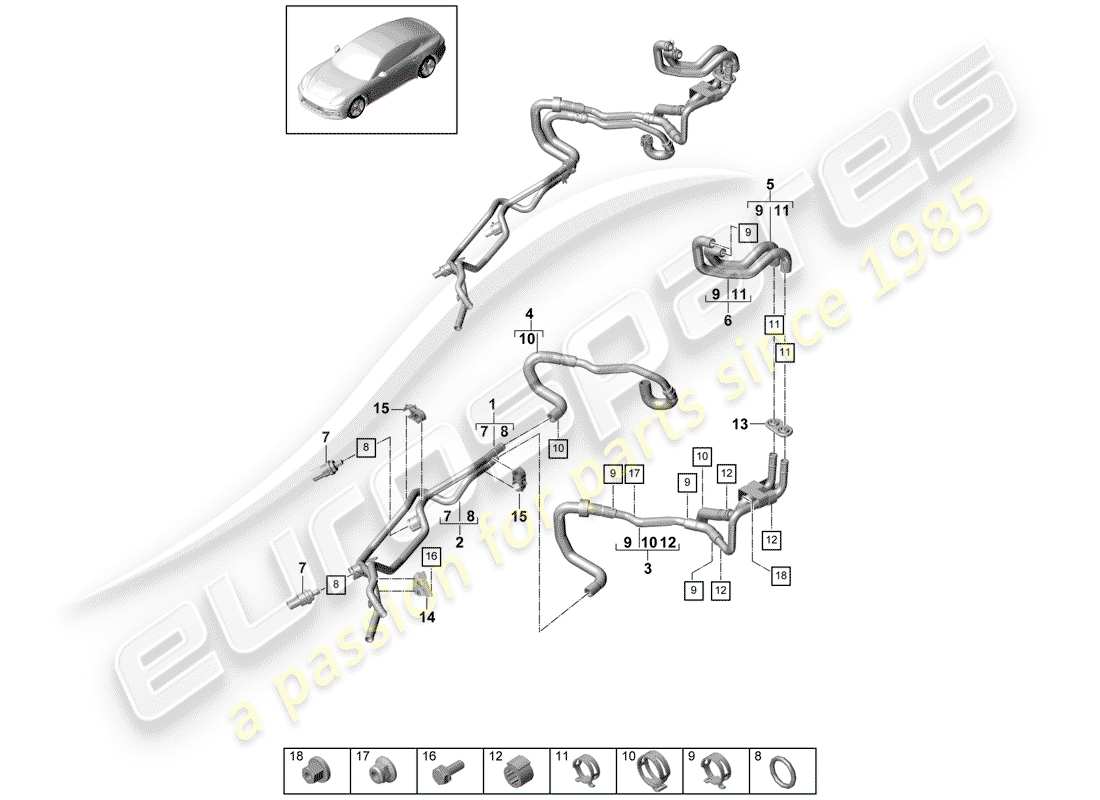 porsche panamera 971 (2018) battery part diagram