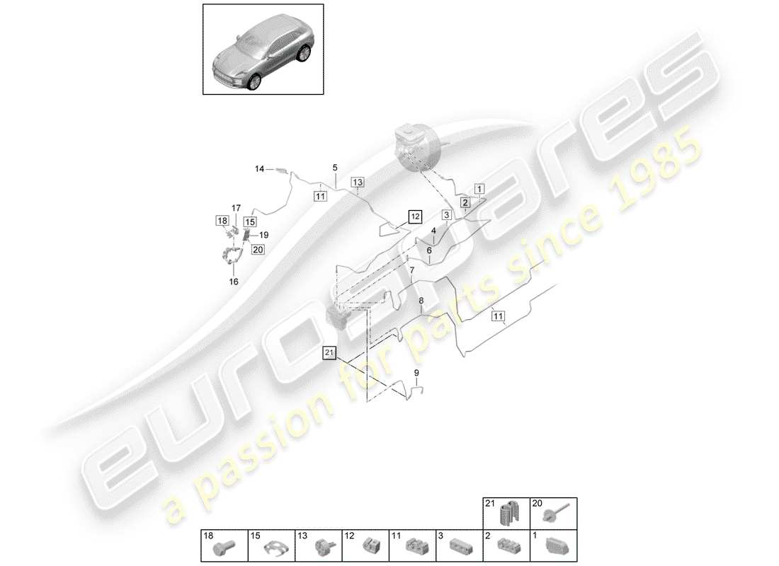 porsche macan (2019) brake line part diagram