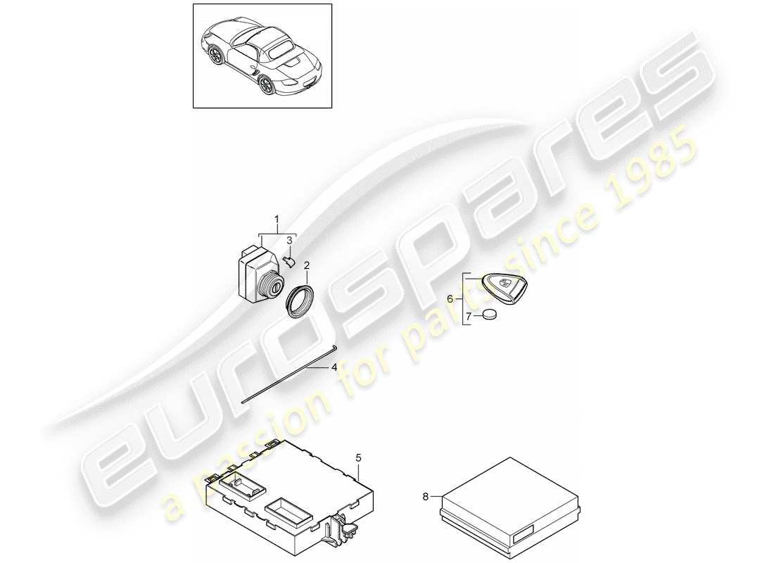 porsche boxster 987 (2010) control units part diagram