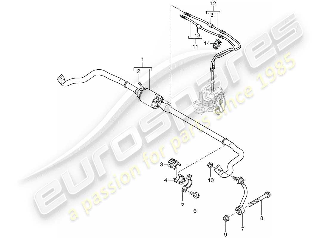 porsche cayenne (2010) stabilizer part diagram