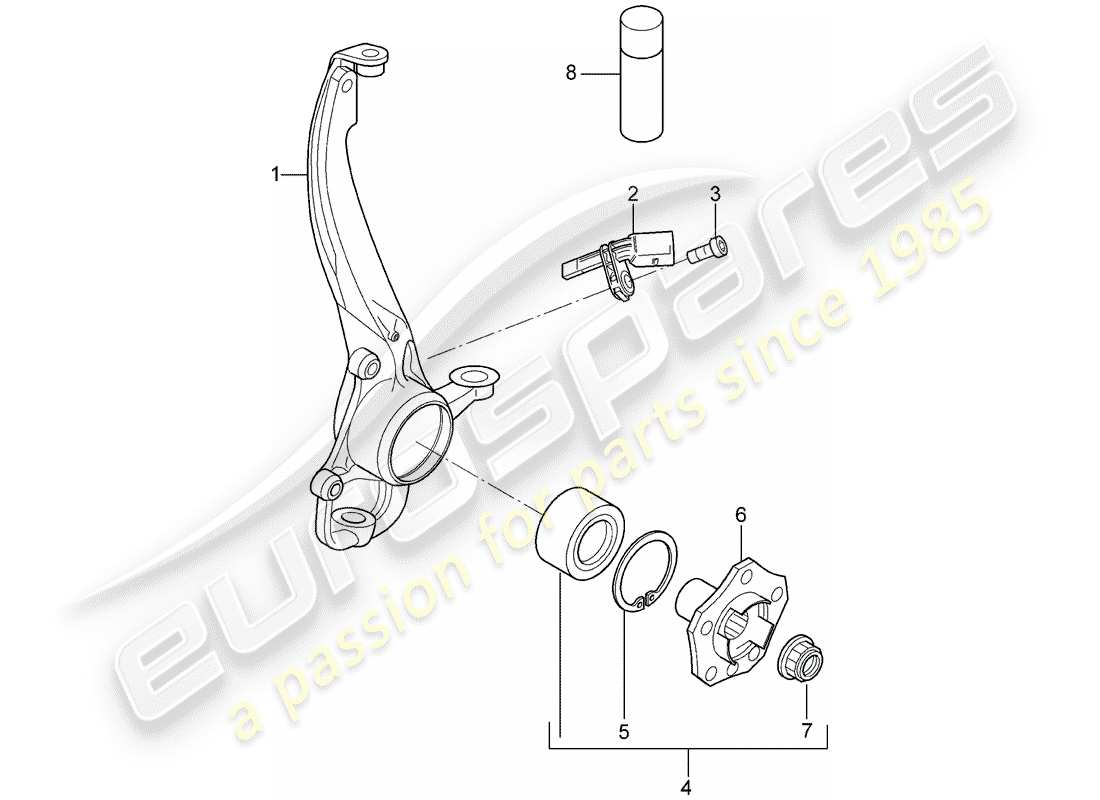 porsche cayenne (2010) pivot bearing part diagram