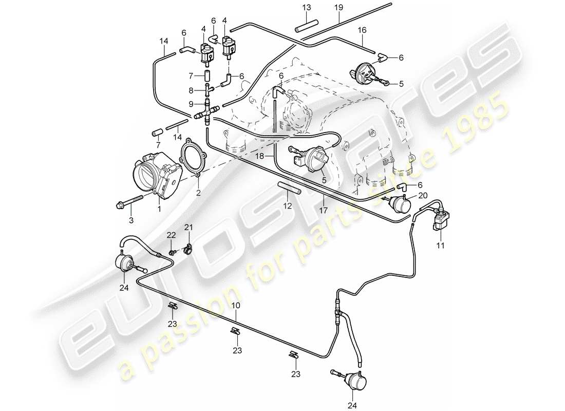 porsche 997 gt3 (2009) throttle body part diagram