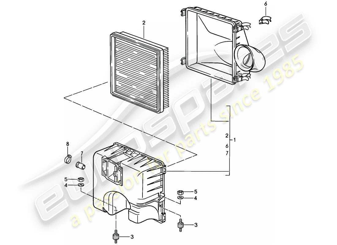 porsche 911 (1985) air cleaner part diagram