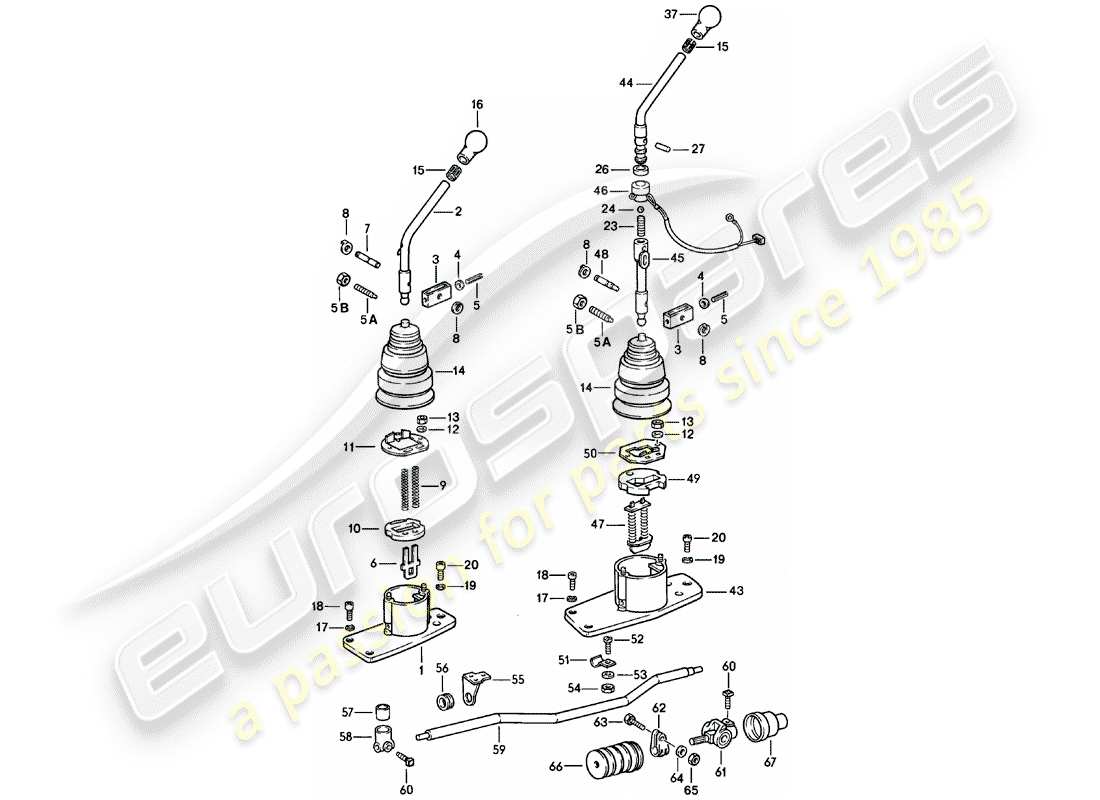 porsche 911 (1983) transmission control part diagram