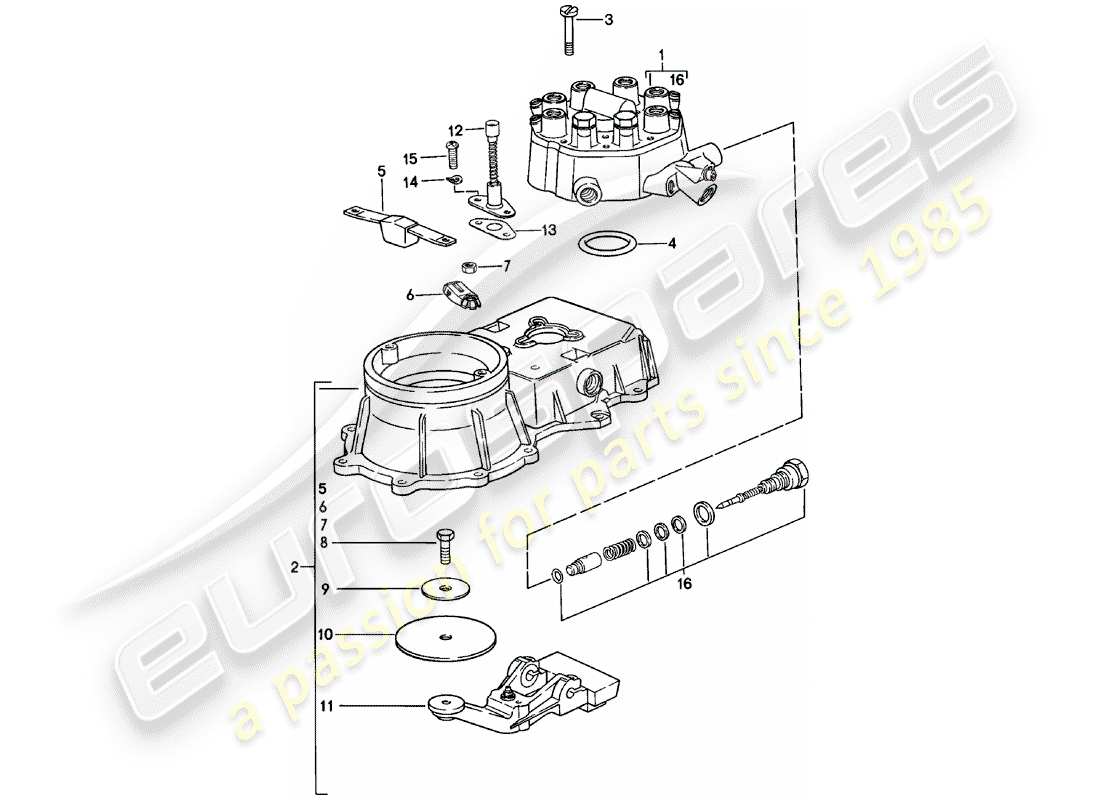 porsche 911 (1978) mixture control unit part diagram