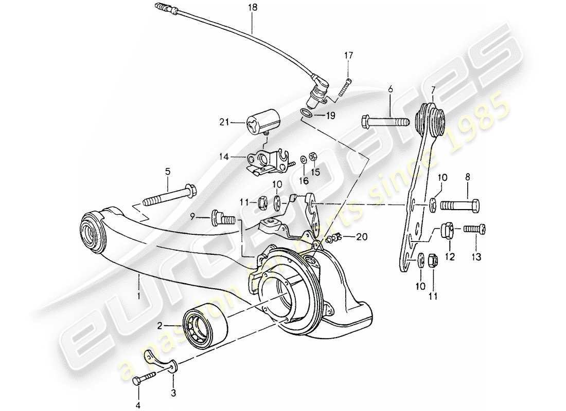 porsche 964 (1989) rear axle part diagram