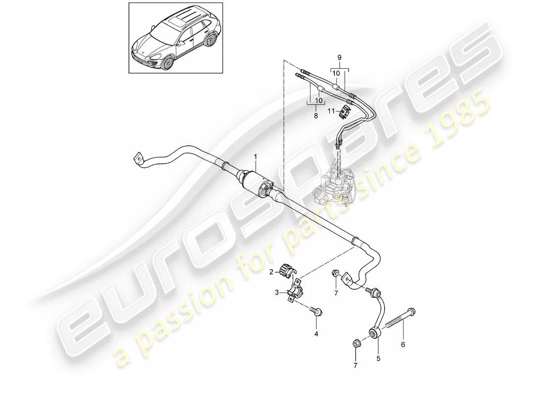 porsche cayenne e2 (2016) stabilizer part diagram