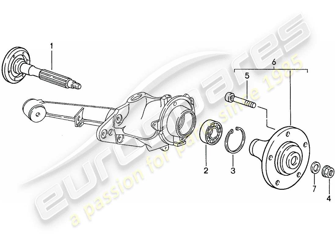 porsche 944 (1991) rear wheel shaft - lubricants part diagram