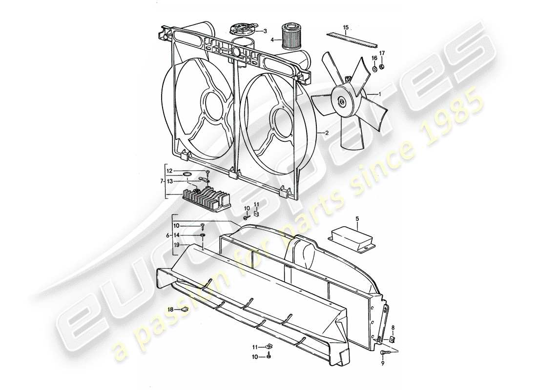 porsche 928 (1995) water cooling 2 part diagram