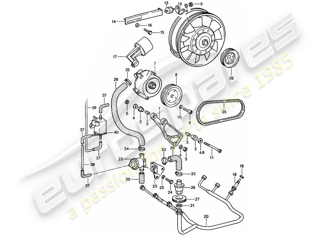 porsche 911 (1986) air injection part diagram