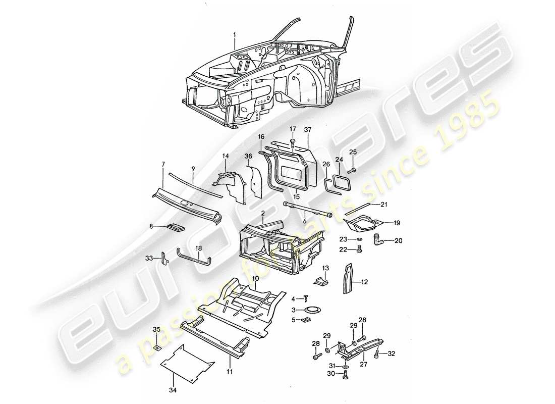 porsche 959 (1988) frame part diagram