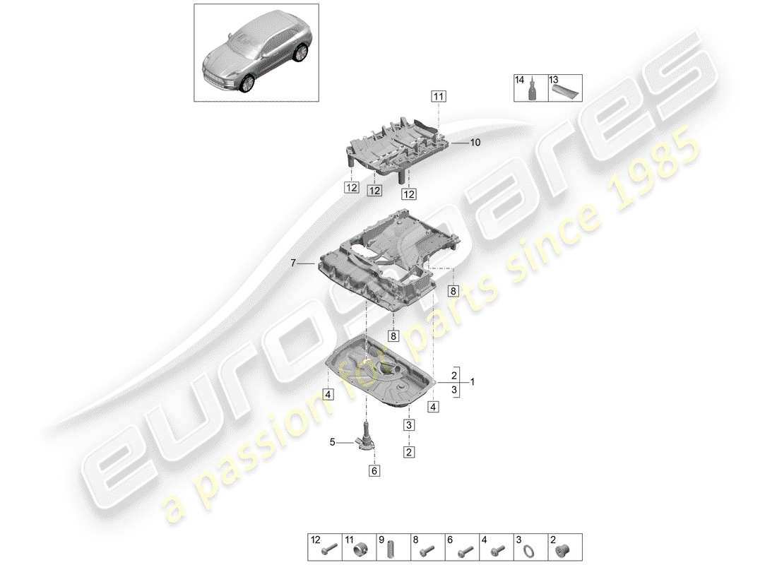 porsche macan (2020) oil-conducting housing part diagram