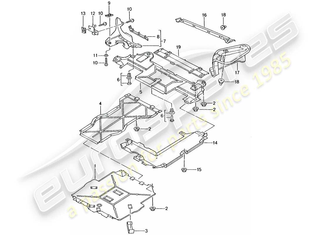 porsche 996 gt3 (2005) trims - for - underbody part diagram