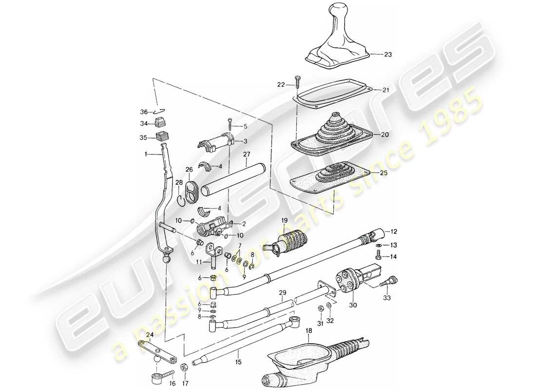 porsche 993 (1994) transmission control part diagram