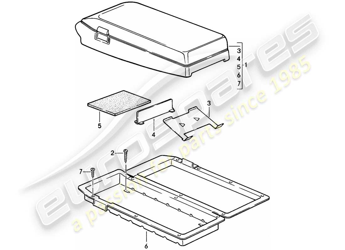 porsche 944 (1983) cassette holder part diagram