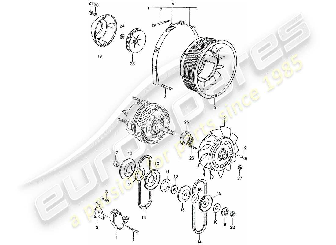 porsche 993 (1994) air cooling part diagram