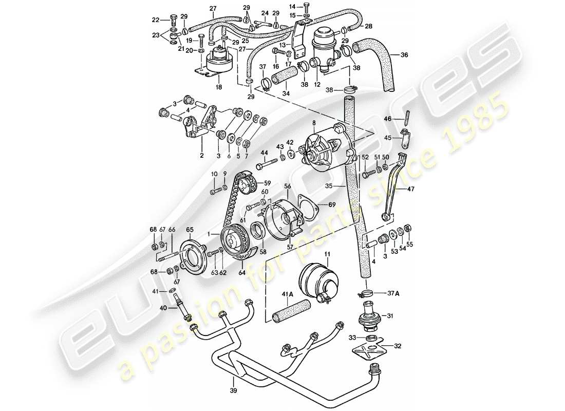 porsche 911 (1978) air injection part diagram