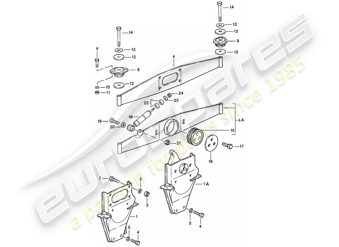 porsche 911 (1987) engine suspension part diagram