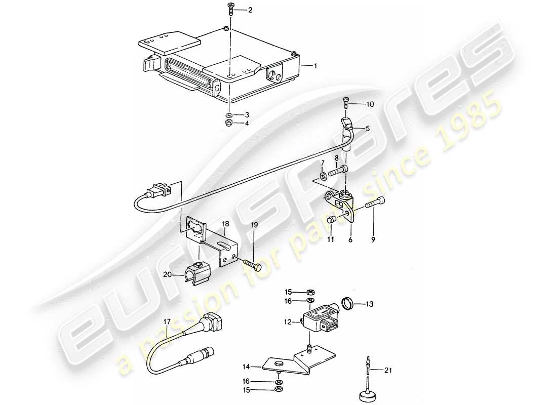 porsche 968 (1995) engine electrics 2 part diagram