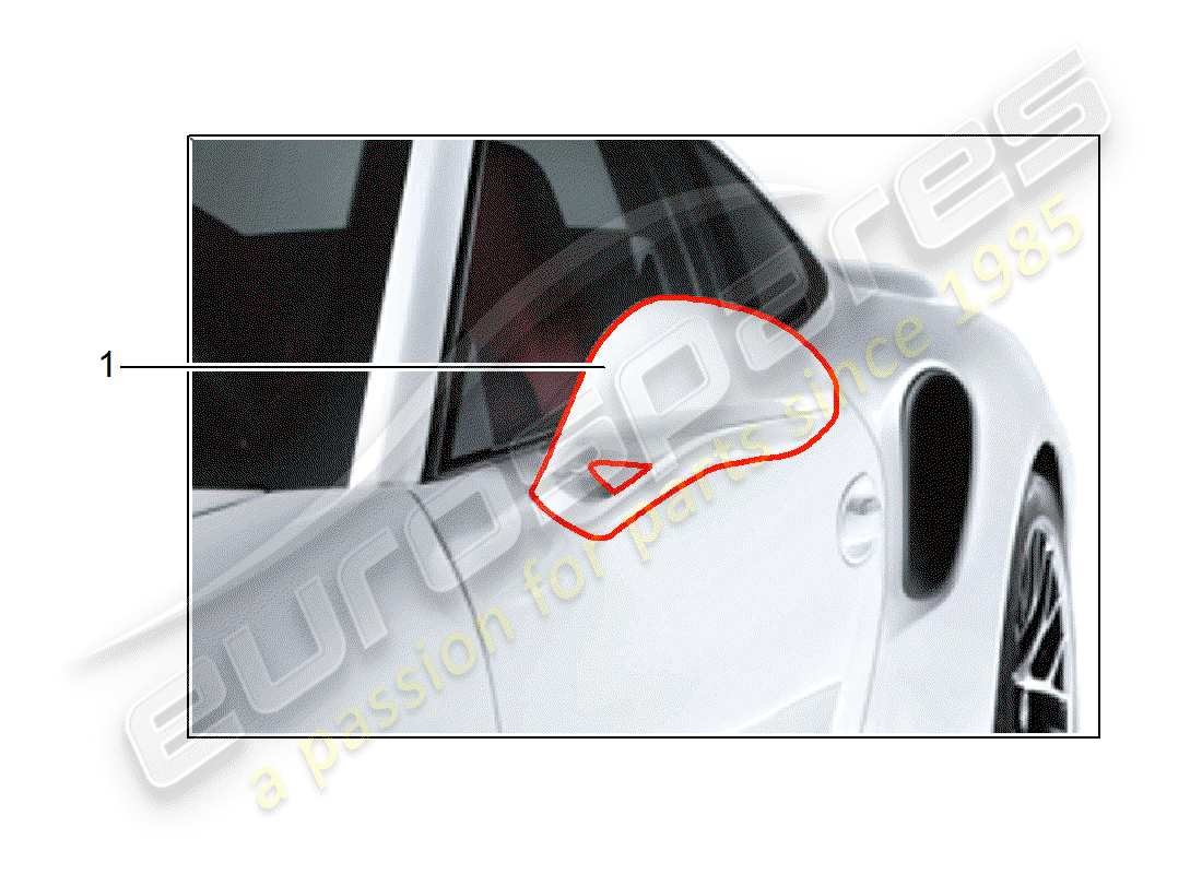 porsche tequipment 98x/99x (2018) rear view mirror part diagram