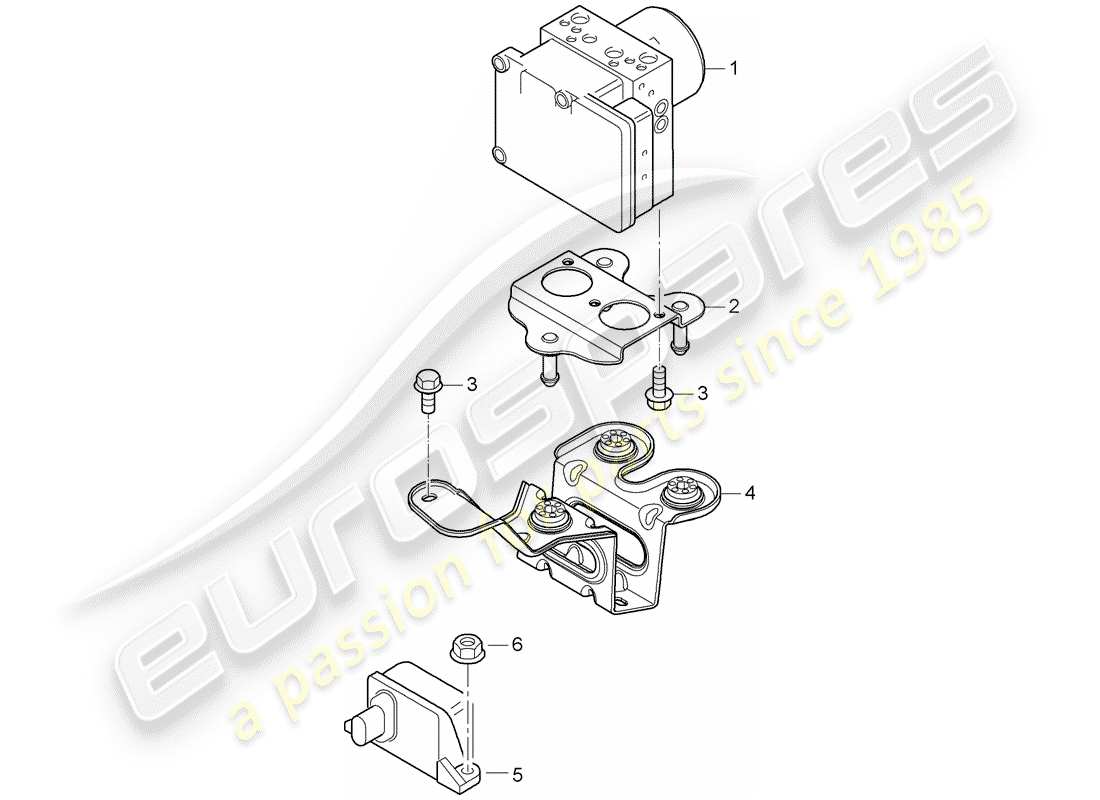 porsche cayenne (2009) hydraulic unit part diagram