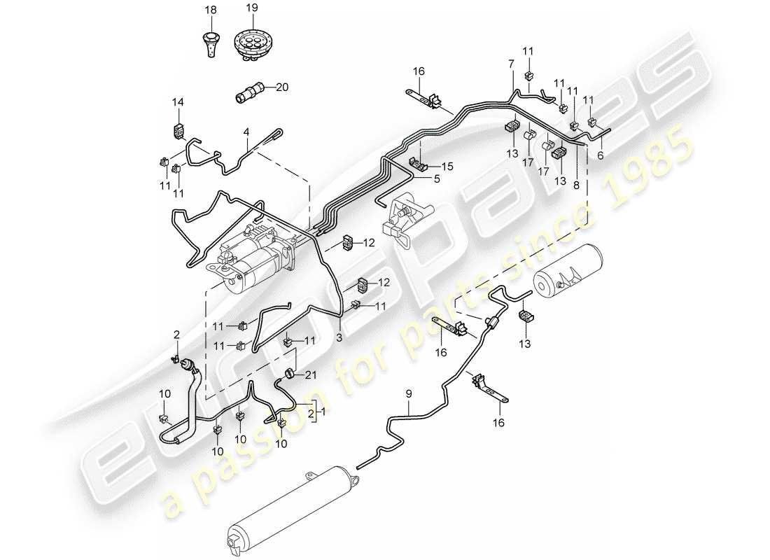 porsche cayenne (2009) self levelling system part diagram