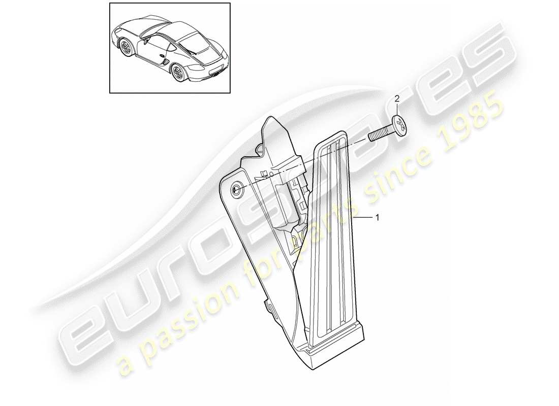 porsche cayman 987 (2009) pedals part diagram