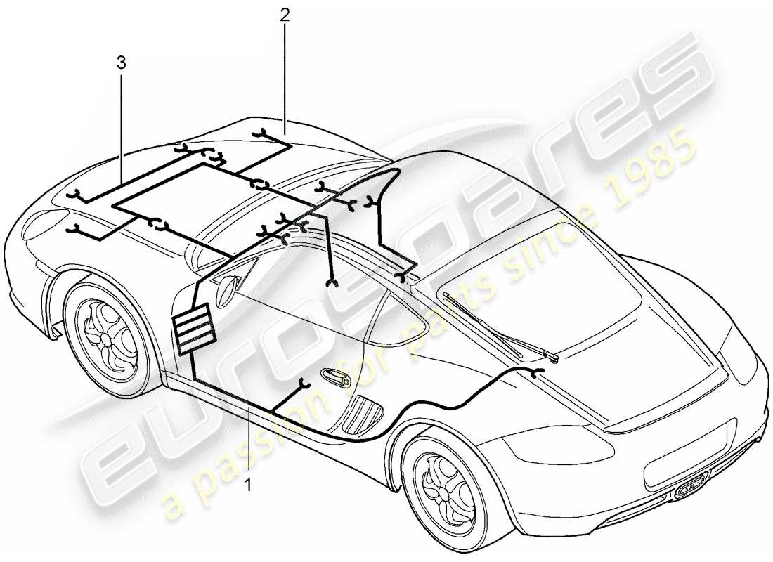 porsche cayman 987 (2008) wiring harnesses part diagram