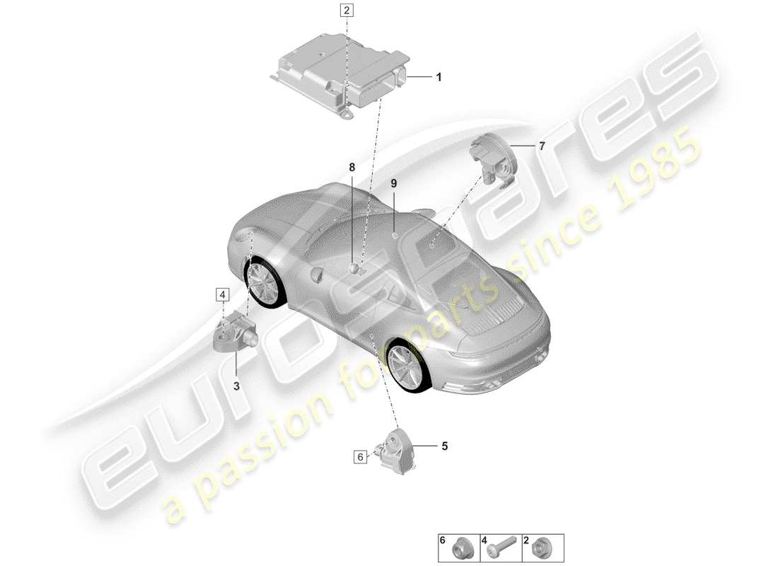 porsche 2019 air bag control module part diagram